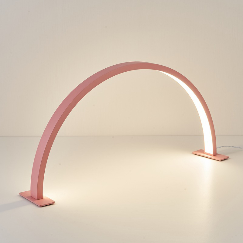 New U-shaped Curved Beauty Salon Nail Table Lamps